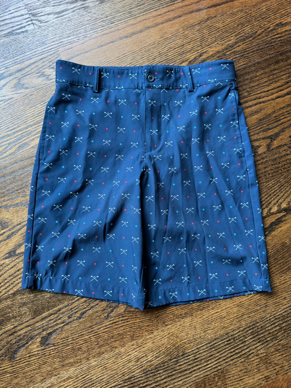 Puma Navy Golf-Icon Print Flat Front Boys Shorts
